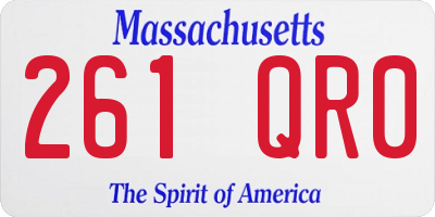 MA license plate 261QR0
