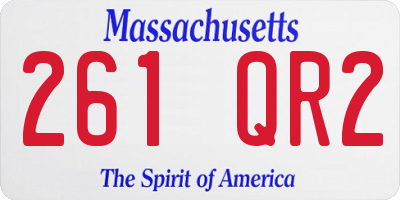 MA license plate 261QR2