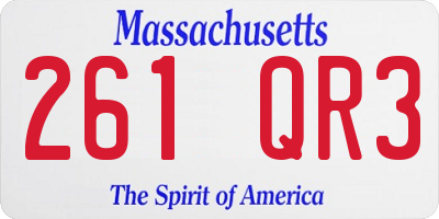 MA license plate 261QR3