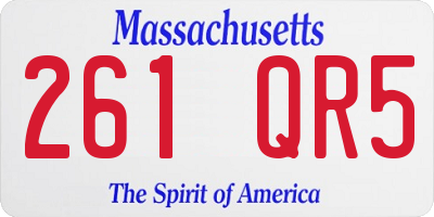 MA license plate 261QR5