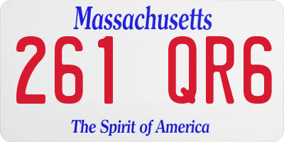 MA license plate 261QR6