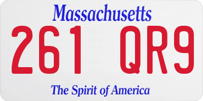 MA license plate 261QR9