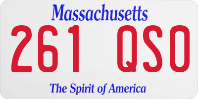 MA license plate 261QS0