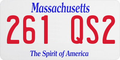 MA license plate 261QS2