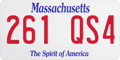 MA license plate 261QS4