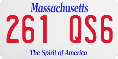 MA license plate 261QS6