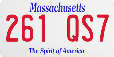 MA license plate 261QS7