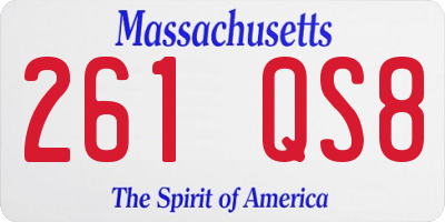 MA license plate 261QS8