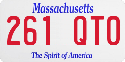 MA license plate 261QT0