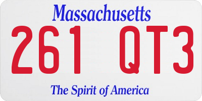 MA license plate 261QT3