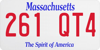 MA license plate 261QT4