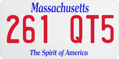 MA license plate 261QT5