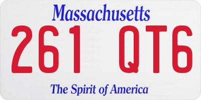 MA license plate 261QT6