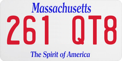 MA license plate 261QT8