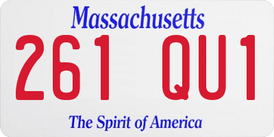 MA license plate 261QU1