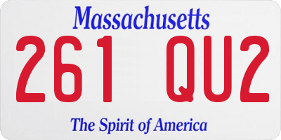 MA license plate 261QU2