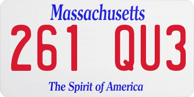 MA license plate 261QU3