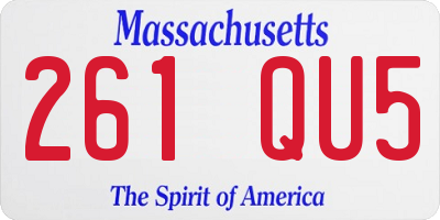 MA license plate 261QU5