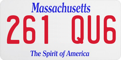 MA license plate 261QU6