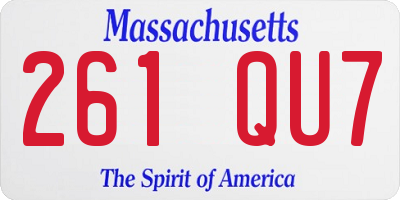 MA license plate 261QU7