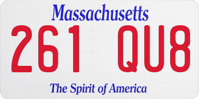 MA license plate 261QU8