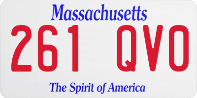 MA license plate 261QV0