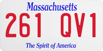 MA license plate 261QV1