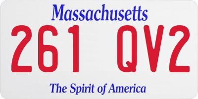 MA license plate 261QV2