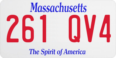 MA license plate 261QV4