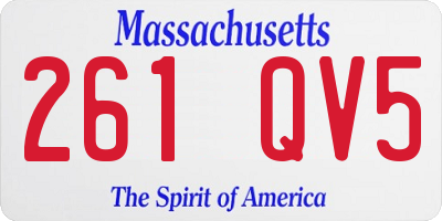 MA license plate 261QV5