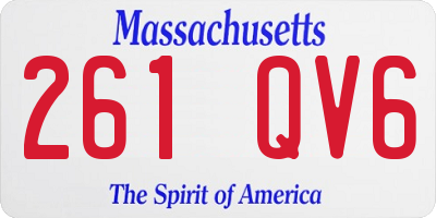 MA license plate 261QV6