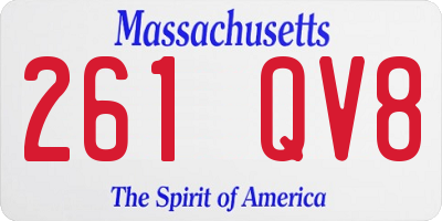 MA license plate 261QV8