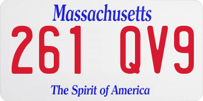 MA license plate 261QV9