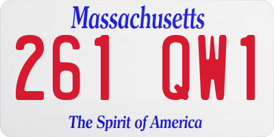 MA license plate 261QW1