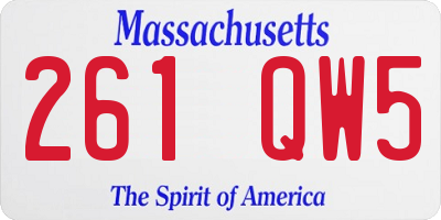 MA license plate 261QW5
