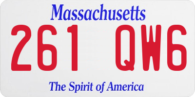 MA license plate 261QW6