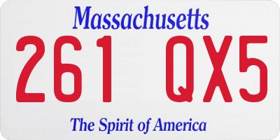 MA license plate 261QX5