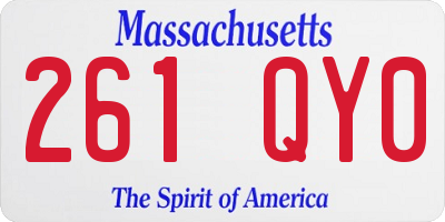 MA license plate 261QY0