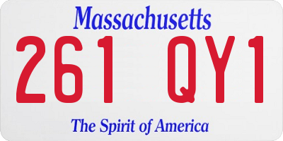 MA license plate 261QY1