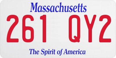 MA license plate 261QY2