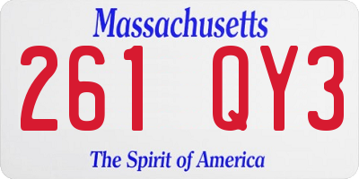 MA license plate 261QY3