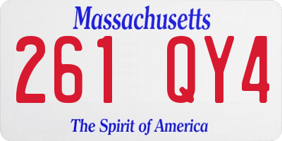 MA license plate 261QY4