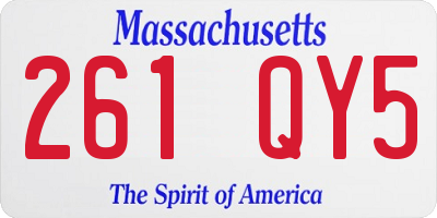 MA license plate 261QY5