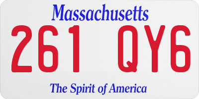 MA license plate 261QY6