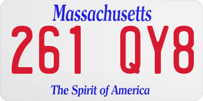 MA license plate 261QY8