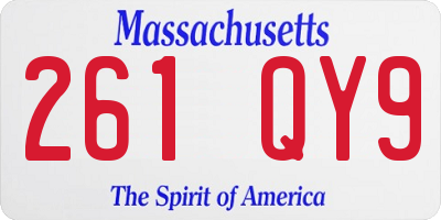 MA license plate 261QY9