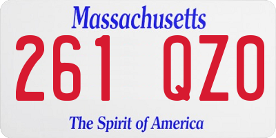 MA license plate 261QZ0