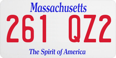 MA license plate 261QZ2