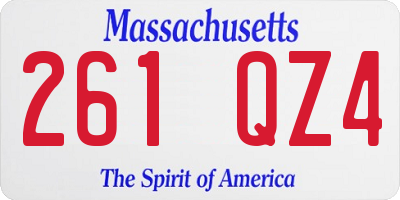MA license plate 261QZ4