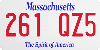 MA license plate 261QZ5